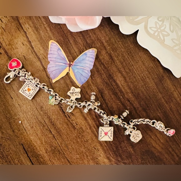 Brighton Havana Silver Charm Bracelet with Multicolor Enamel Charms - Picture 2 of 8